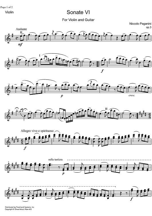 Sonata Op. 3 No. 6 - Violin