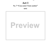 "Cosa sento! tosto andate", No. 7 from "Le Nozze di Figaro", Act 1, K492 - Full Score