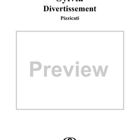 Sylvia, Divertissement, No. 16a: Pizzicati - Piano Score