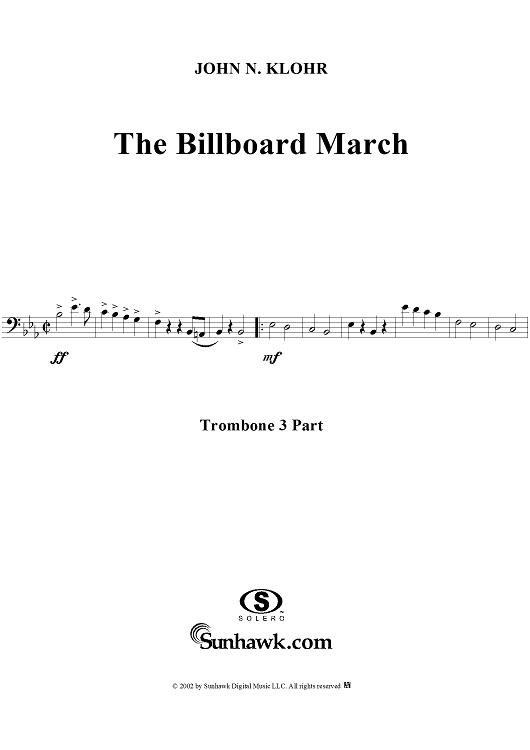 The Billboard March - Trombone 3