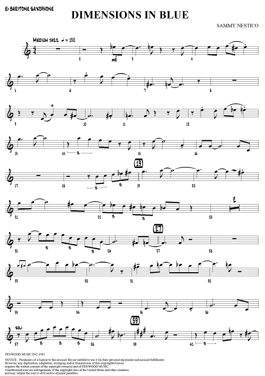 Dimensions in Blue - Baritone Saxophone