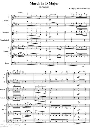 March in D Major, K167b (K189) - Full Score