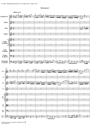 Brandenburg Concerto No. 2: Allegro Assai - Score