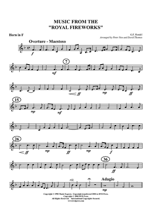 Royal Fireworks Suite - Horn in F (plus optional part for Trombone)