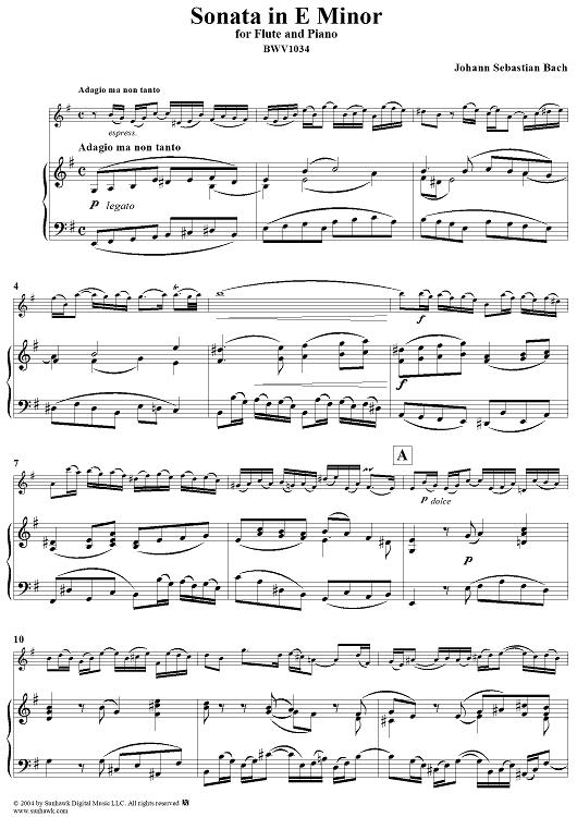 Flute Sonata No. 5 - Piano Score