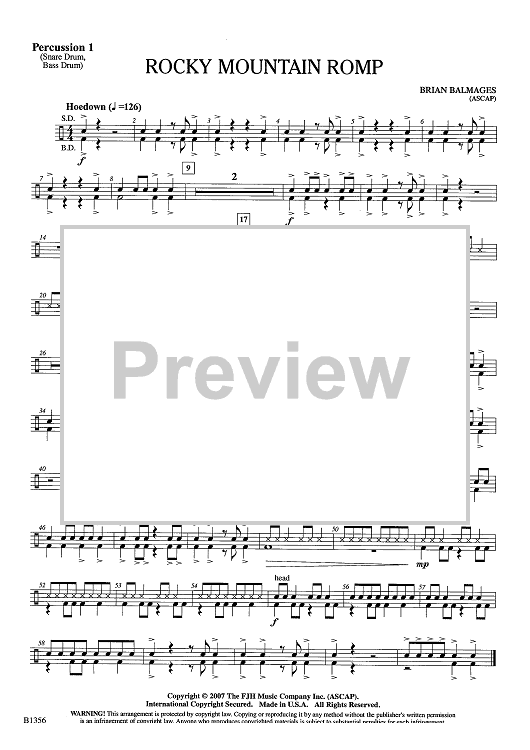 Rocky Mountain Romp - Percussion 1