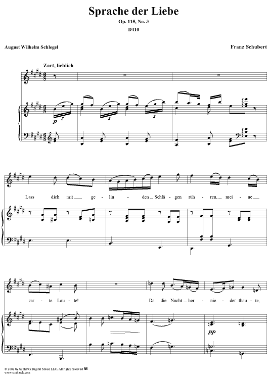 Sprache der Liebe, Op. 115, No. 3, D410