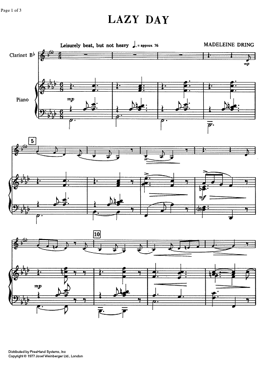 Elementary 1/4 - Lazy Day - Score