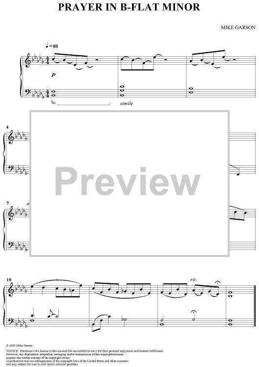 Prayer in B-flat Minor