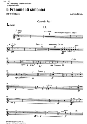 5 Frammenti sinfonici - Horn in F 1