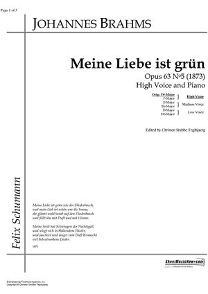 Meine Liebe ist grün Op.63 No. 5