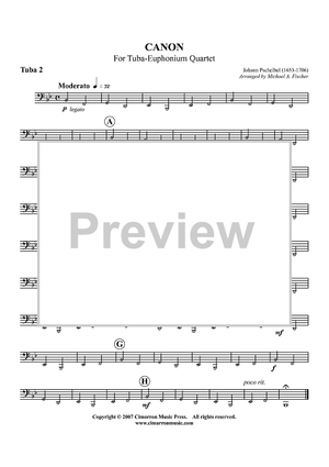 Canon - For Tuba-Euphonium Quartet - Tuba 2