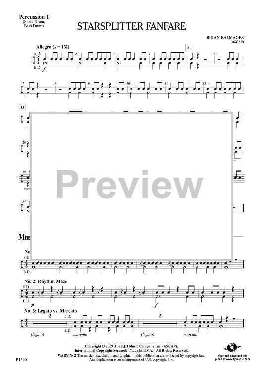 Starsplitter Fanfare - Percussion 1