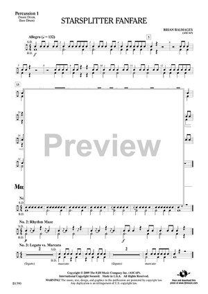 Starsplitter Fanfare - Percussion 1