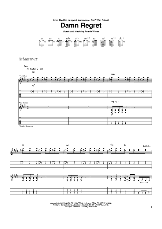 You Only Live Once Sheet Music | The Strokes | Guitar Tab