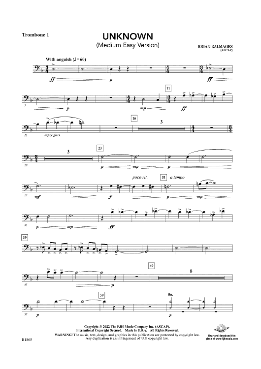 Unknown (Medium Easy Version) - Trombone 1