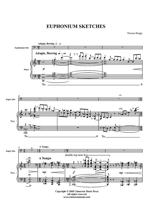 Euphonium Sketches - Piano Score