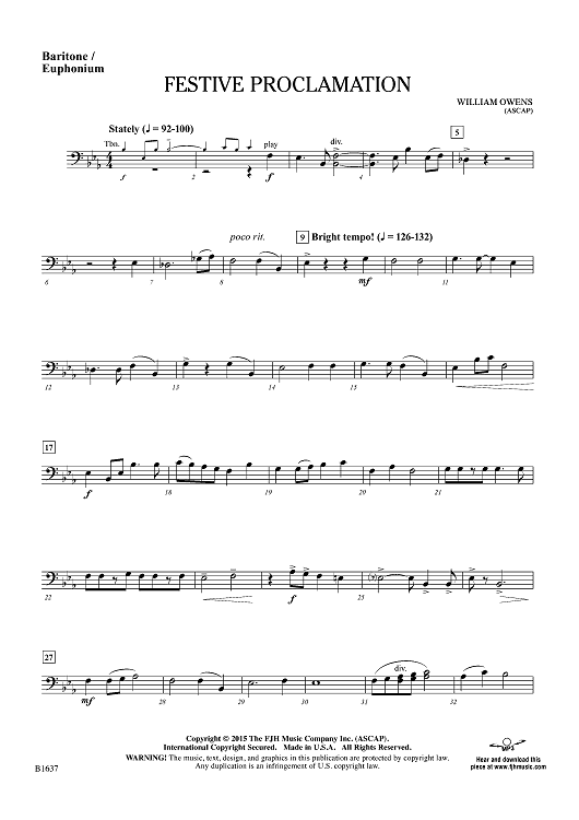 Festive Proclamation - Baritone/Euphonium