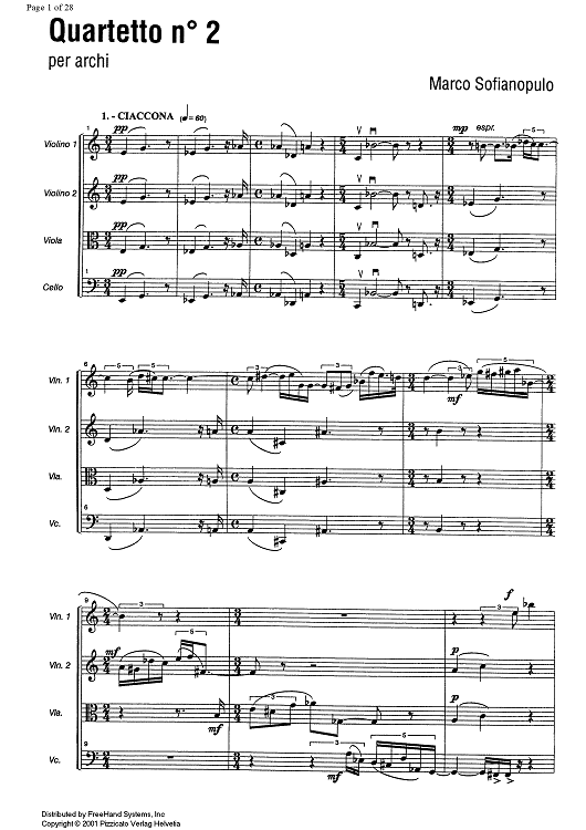 Quartetto No. 2 - Score