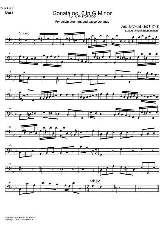 Sonata No. 6 g minor - Continuo