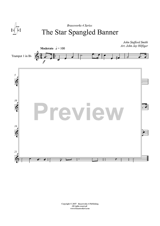 The Star Spangled Banner - Trumpet 1 in B-flat