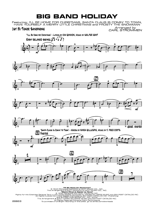 Big Band Holiday - Tenor Sax 1