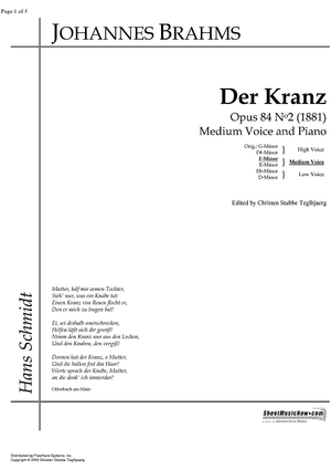 Der Kranz Op.84 No. 2