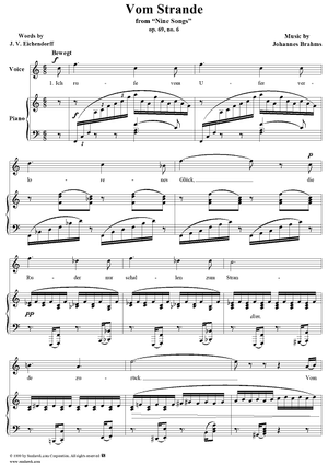 Vom Strande - No. 6 from "Nine Songs" Op. 69