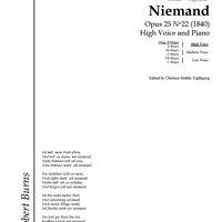 Niemand Op.25 No.22