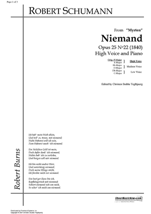 Niemand Op.25 No.22