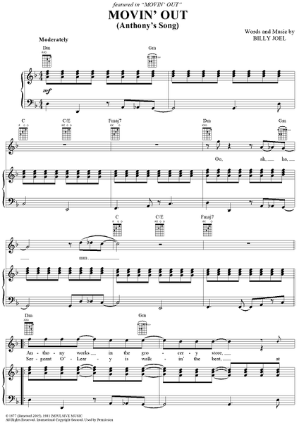 Billy Joel Big Shot Sheet Music in C Major (transposable