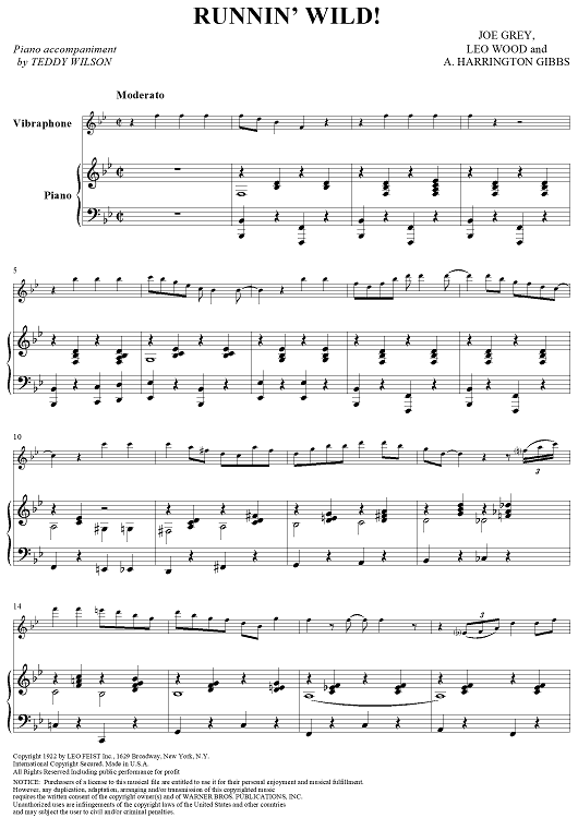 Runnin' Wild! - Piano Score