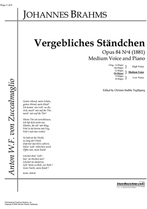 Vergebliches Ständchen Op.84 No. 4