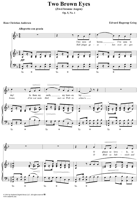 Golden Eyes. Op. 15, No. 2 - Public domain American sheet music