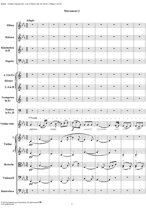 Violin Concerto No. 1, Movement 2 - Score