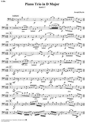 Piano Trio in D major    - HobXV/7 - Cello