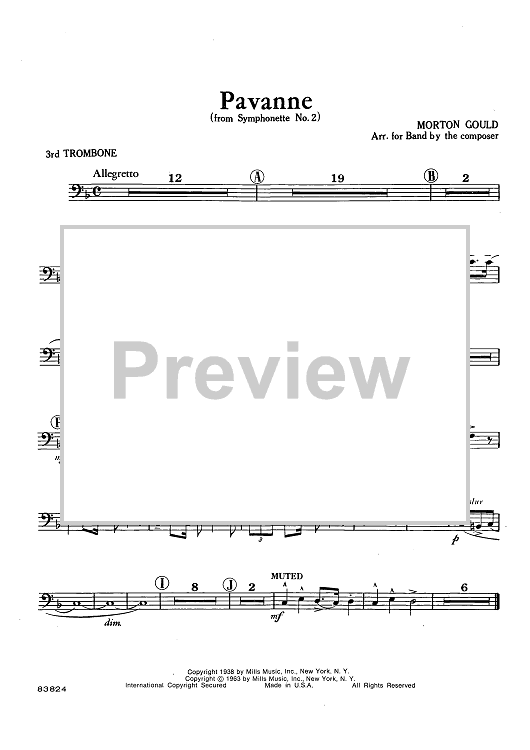 Pavanne (from Symphonette No. 2) - Trombone 3