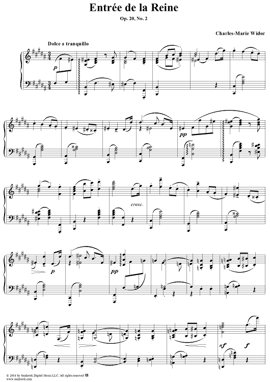 Entrée de la Reine, Op. 20, No. 2