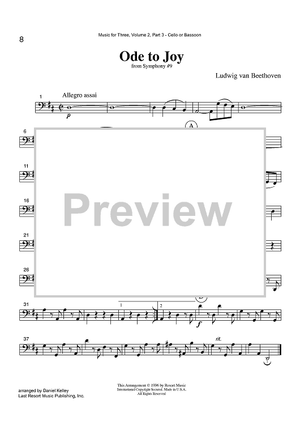 Ode to Joy - from Symphony #9 - Part 3 Cello or Bassoon