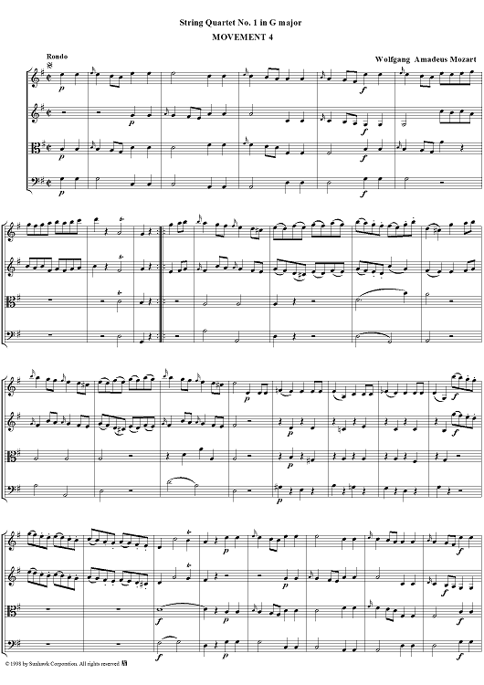 Quartet No. 1, Movement 4 - Score