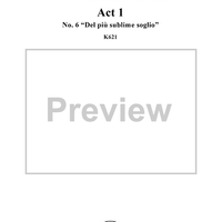 "Del più sublime soglio", No. 6 from "La Clemenza di Tito", Act 1 (K621) - Full Score