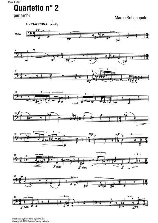 Quartetto No. 2 - Cello