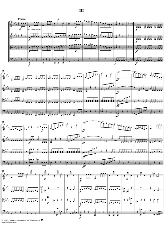 Op. 74, Movement 3 - Score