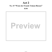 "Die Entführung aus dem Serail", Act 2, No. 15 "Wenn der Freude Tränen fliessen" - Full Score