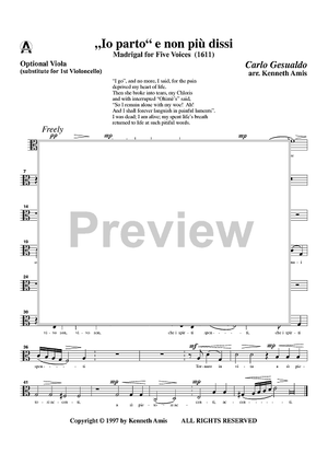 Io parto e non piu dissi - Optional Viola (for Cello 1)