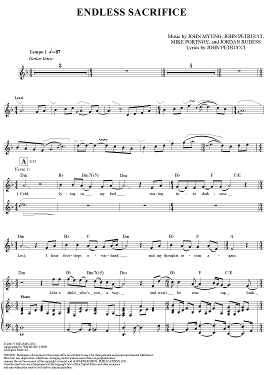 My Sacrifice Sheet Music | Creed | Guitar Tab