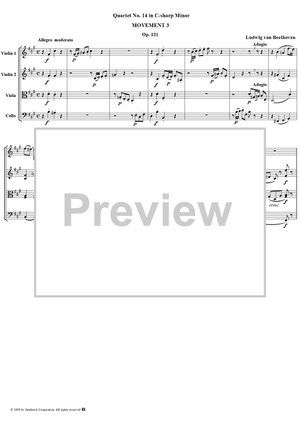 Quartet No. 14, Movement 3 - Score