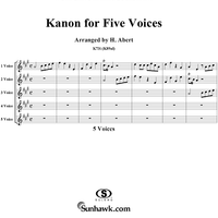 Kanon for Five Voices, K73i (K89al) - Full Score