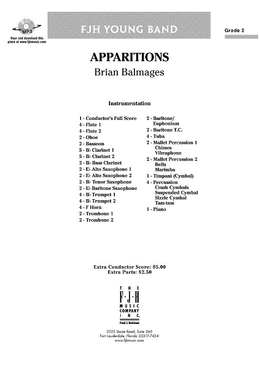 Apparitions - Score Cover