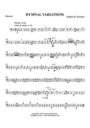 Hymnal Variations - for woodwind trio - Bassoon